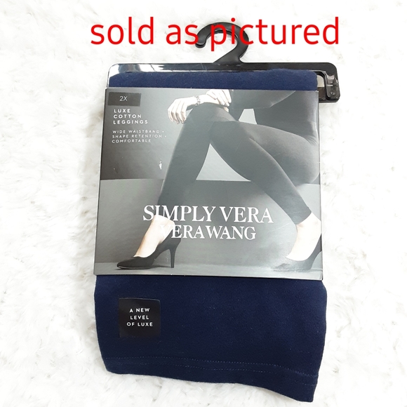 SIMPLY VERA VERA WANG MID-RISE COTTON  LEGGINGS - Picture 2 of 5